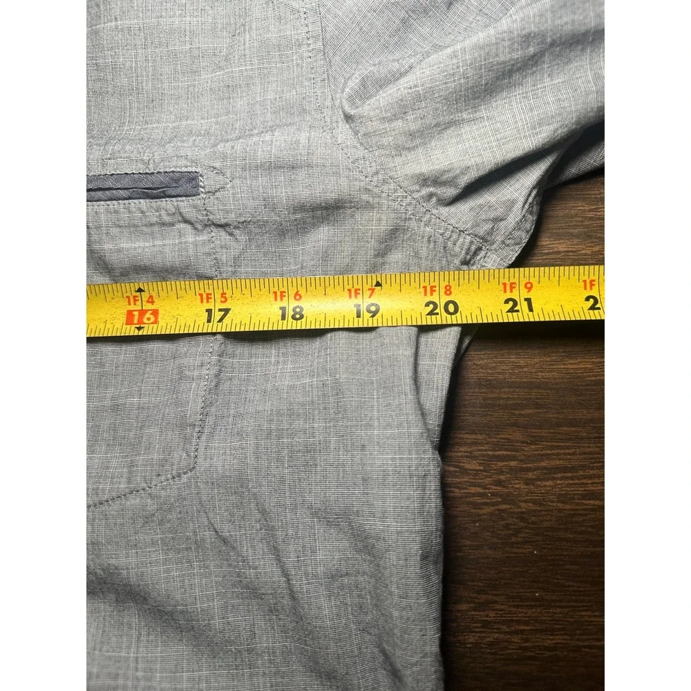 Hugo Boss Orange Mens Grey Crosshatch Button Down Long Sleeve‎ Shirt Large